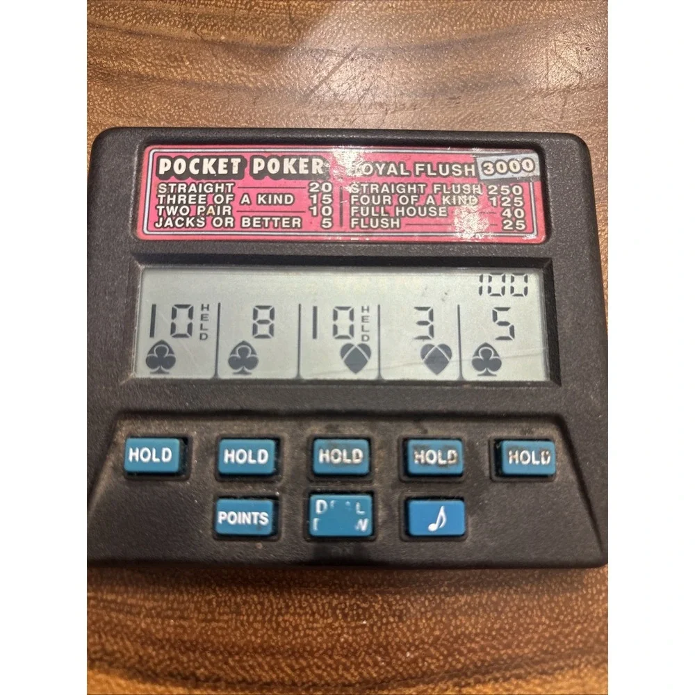 Radica Pocket Poker Royal Flush 3000 Model #1310 Tested & Works Great!